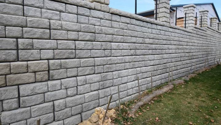 Doğaltaş görünümlü bahçre duvarı